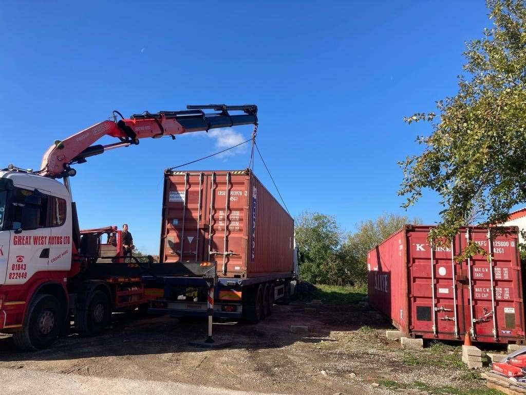 The containers were lifted into place last month. Picture: The Hub