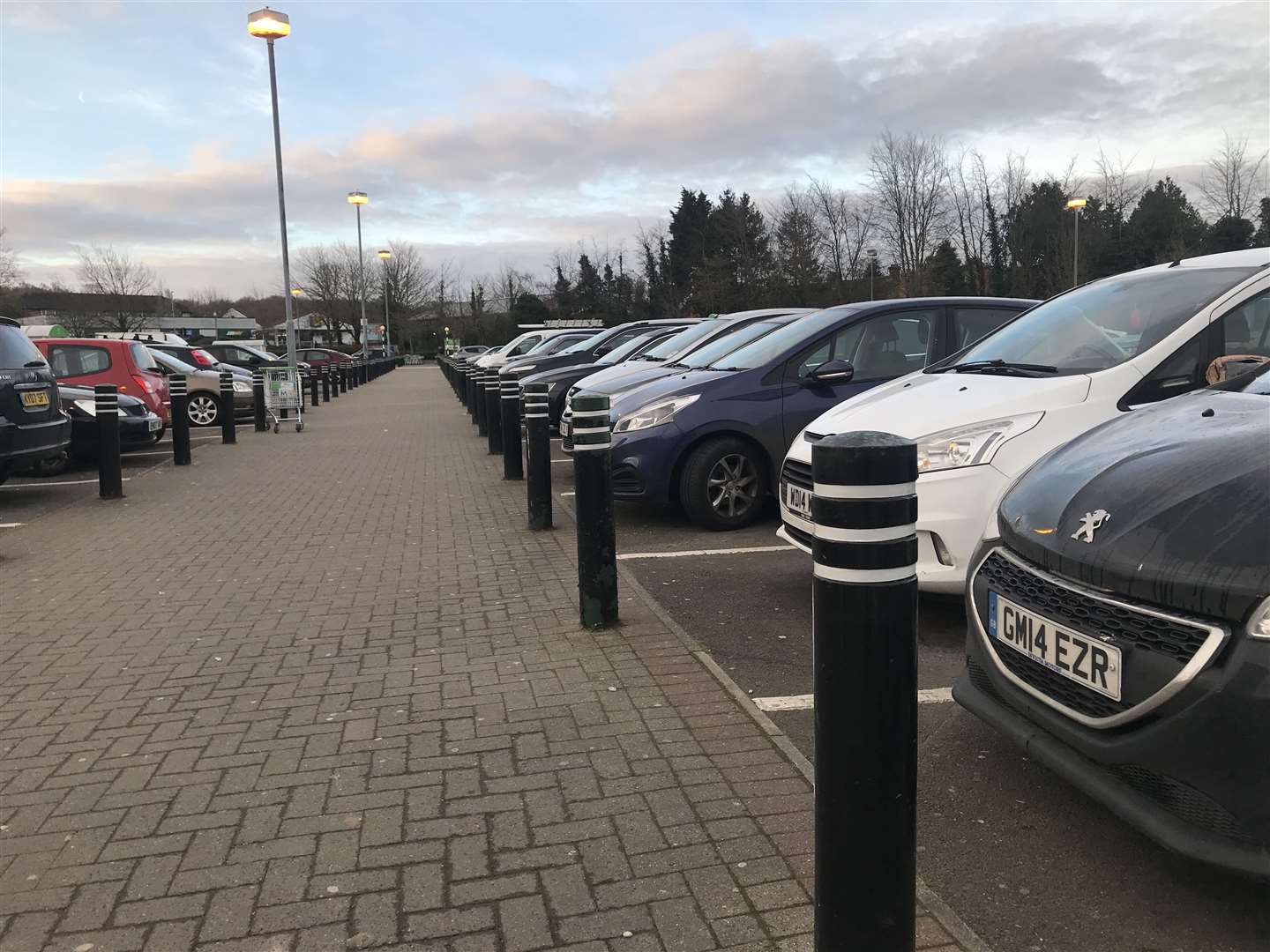 Asda car park in Canterbury