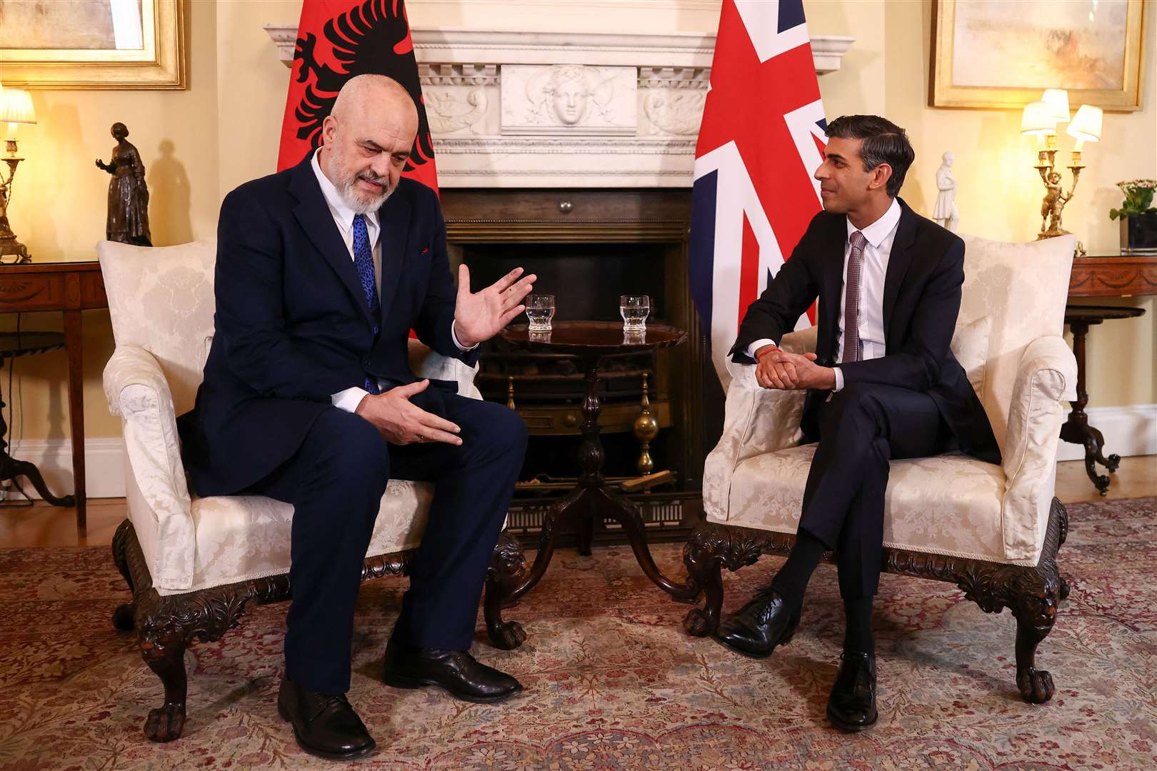 Prime Minister Rishi Sunak with Albanian Prime Minister Edi Rama (Henry Nicholls/PA)