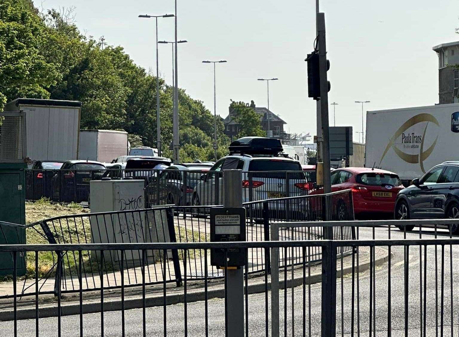 Gridlock in Dover in 2023 amid port delays. Picture: David Joseph Wright