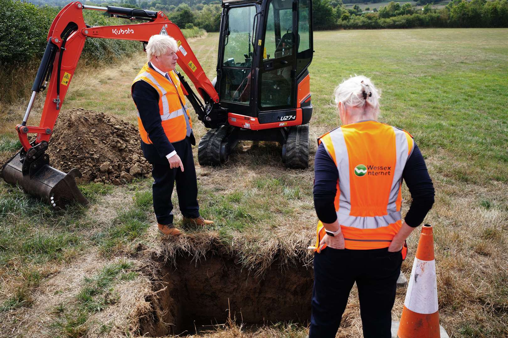 Prime Minister Boris Johnson during a visit in north Dorset (Ben Birchall/PA)