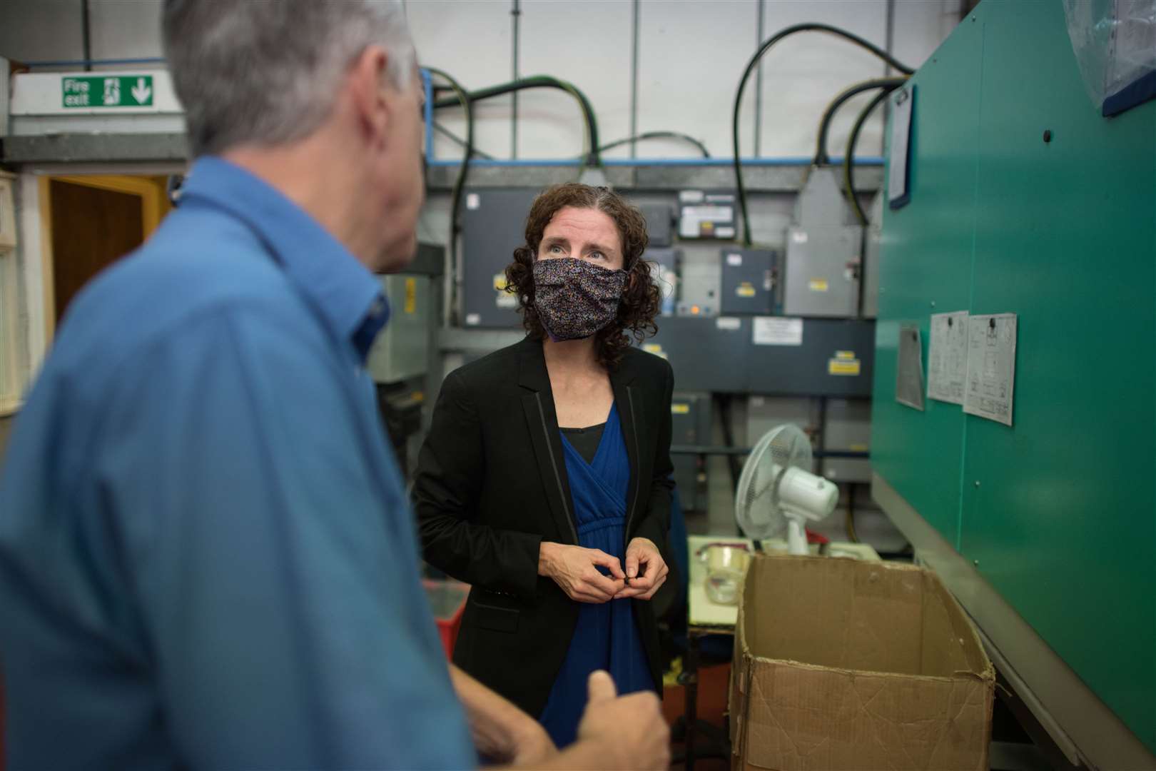 Shadow chancellor Anneliese Dodds with managing director Paul Measures during a visit to Essex Injection Moulding in Southend-on-Sea (Stefan Rousseau/PA)