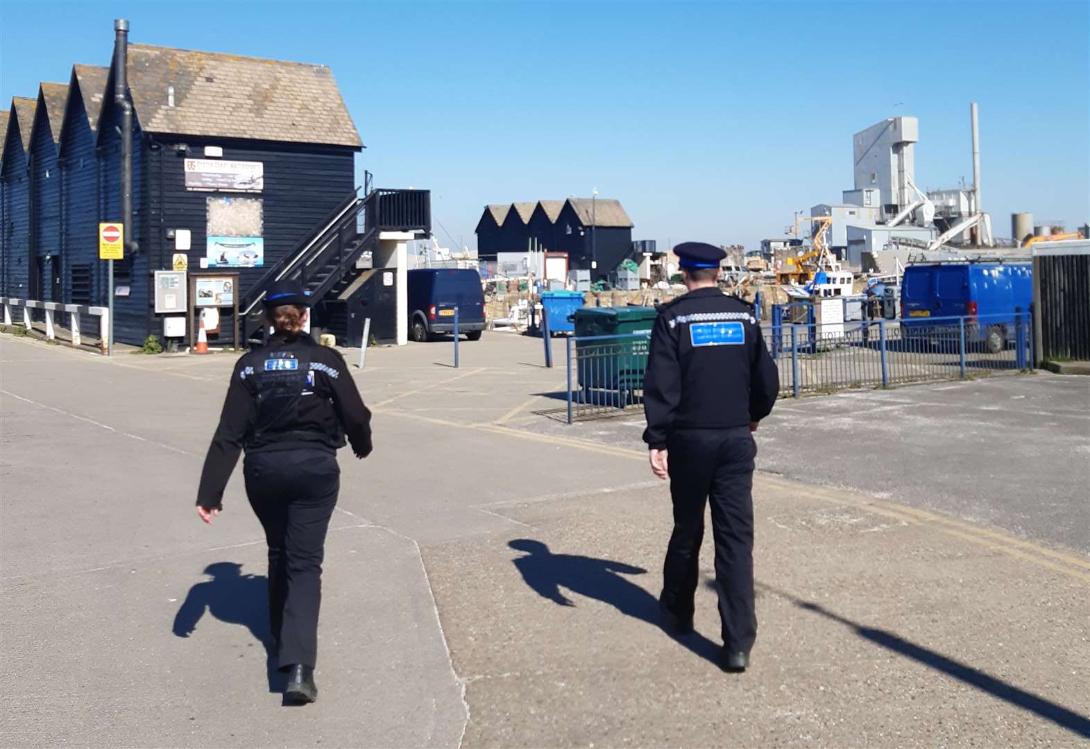 Police out on patrol in Whitstable during lockdown earlier this year