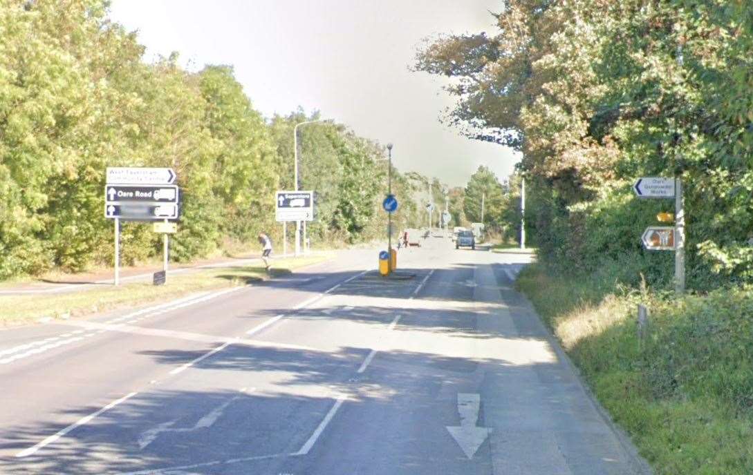 Emergency services were called to Western Link in Faversham following an incident involving a tractor and mobility scooter. Picture: Google