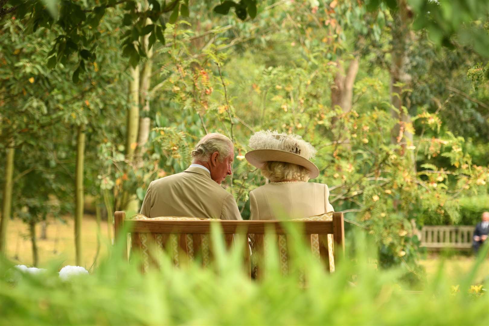 The Prince of Wales and the Duchess of Cornwall during the commemoration (Oli Scarff/PA)