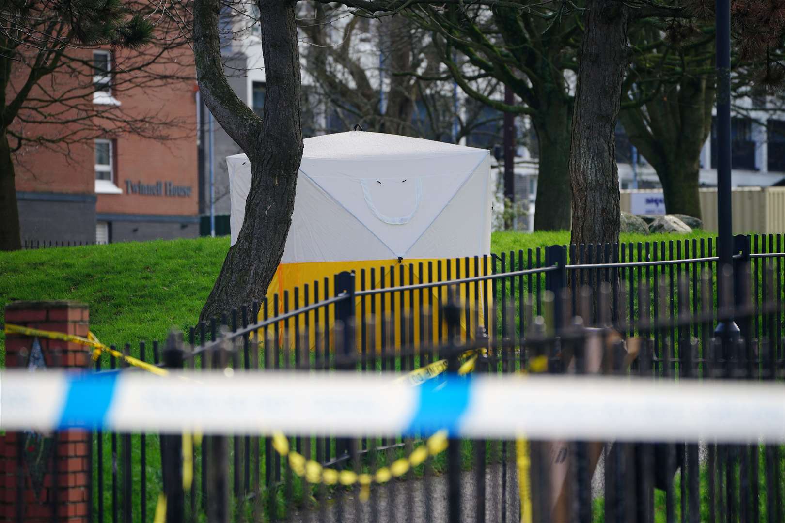 A police tent at Rawnsley Park (Ben Birchall/PA)