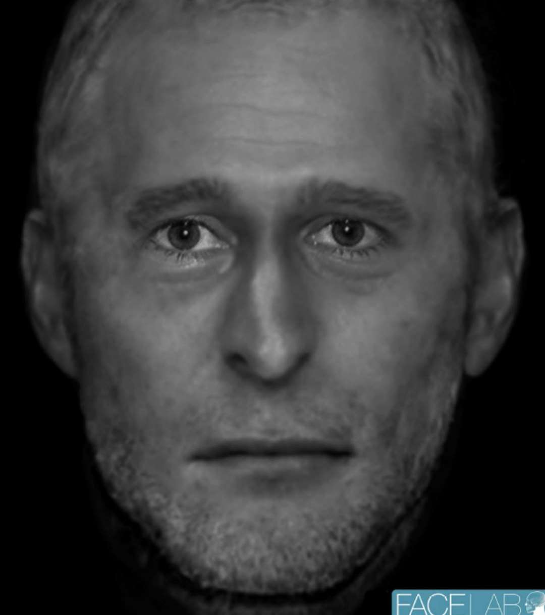 Professor Caroline Wilkinson made the 2D reconstruction of the man’s face from his skeletal remains (Caroline Wilkinson/PA)