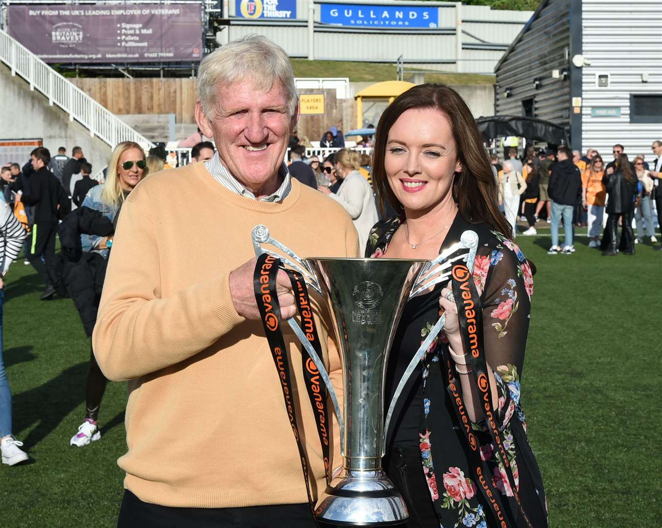 Maidstone United co-owner Terry Casey with Sam McMahon, head of school at Cornwallis Academy, the club's academy partners. Picture: Steve Terrell