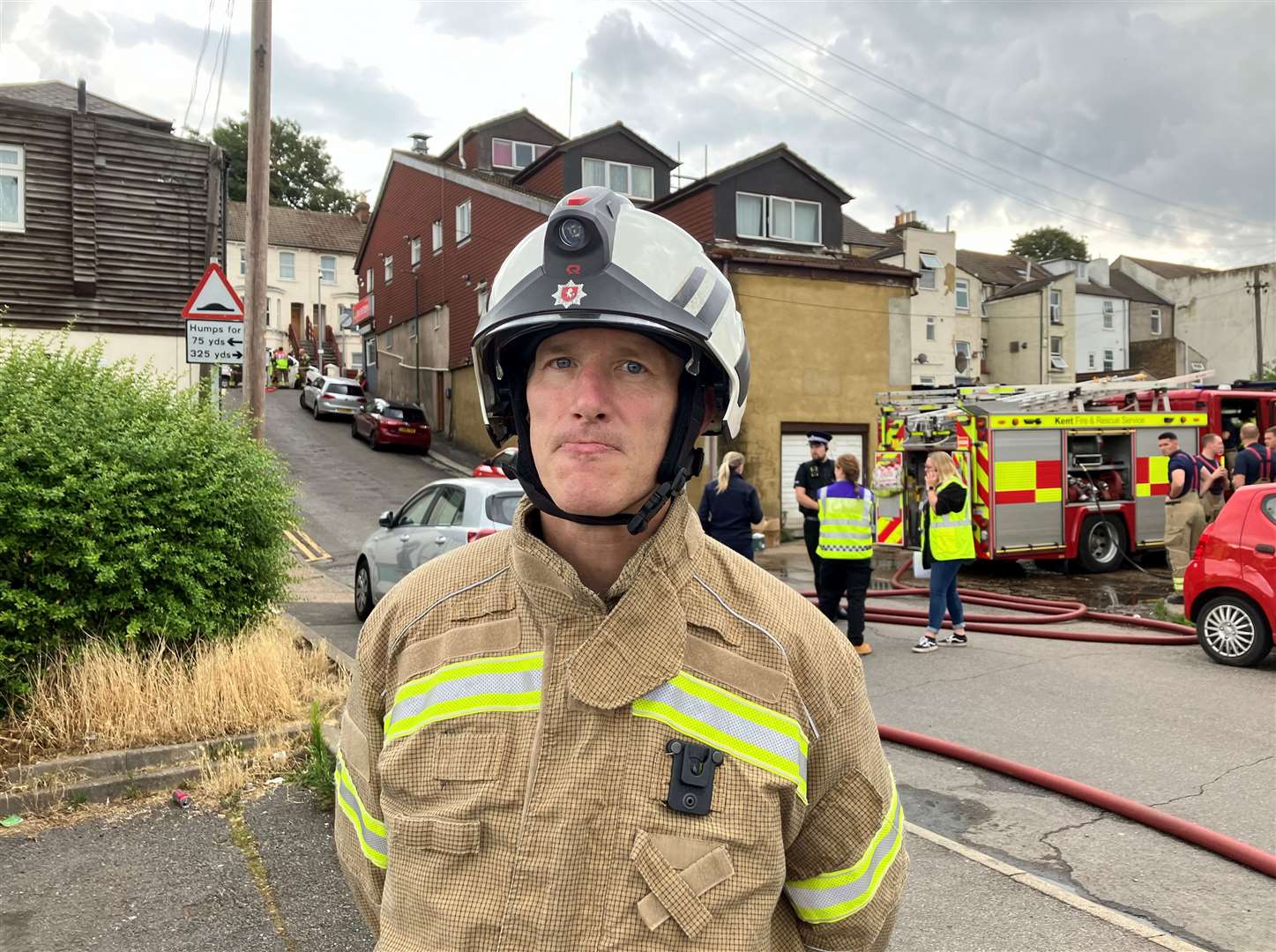 Group manager Lawrence Pater at the scene of the blaze