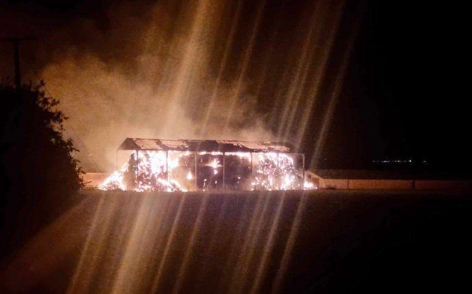 A barn was on fire in Blacketts Road, Sittingbourne. Picture: Haydn Sinclair