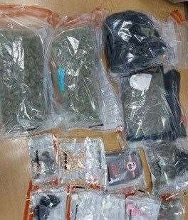 Drugs seized from a property in Radnor Park Road in Folkestone. Picture: Kent Police