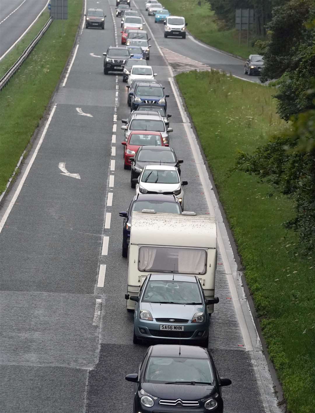 There seemed to be more traffic on roads such as the A1 near Morpeth (Owen Humphreys/PA)