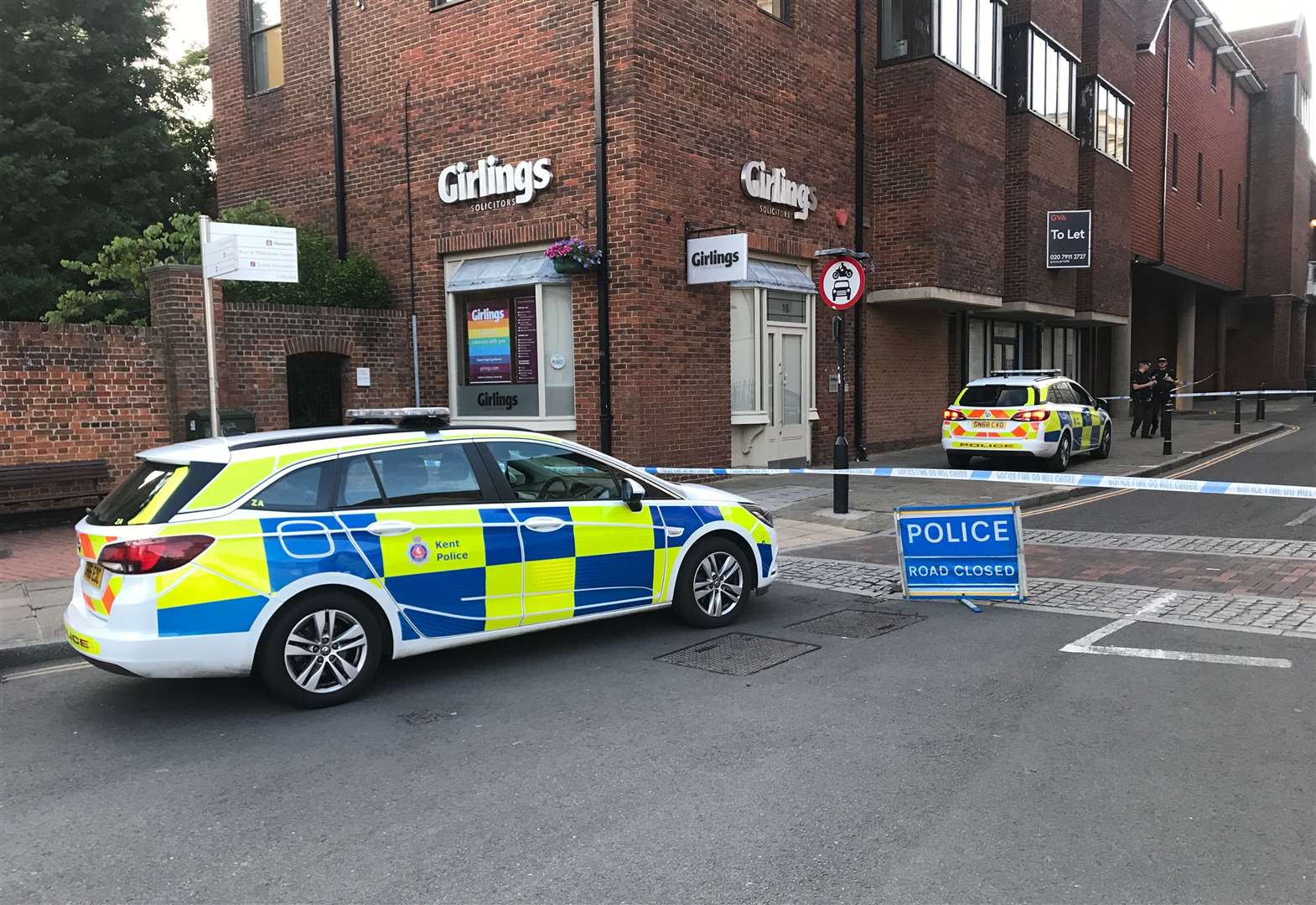 Police cordon near Whitefriars in Canterbury