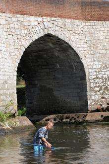 Jack Elliot, 11, fishing at Yalding