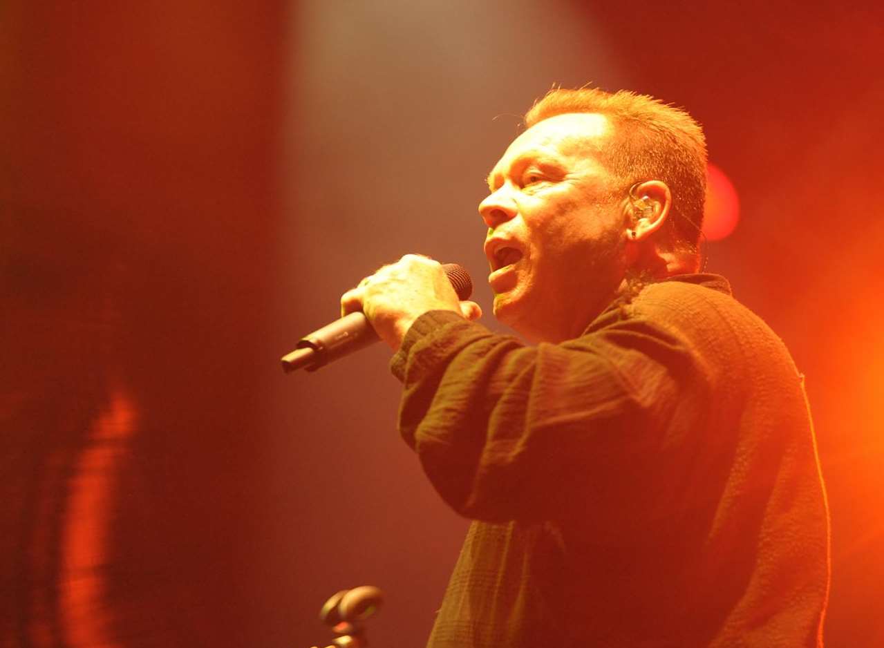 Ali Campbell on stage with UB40 at the Castle Concerts in Rochester