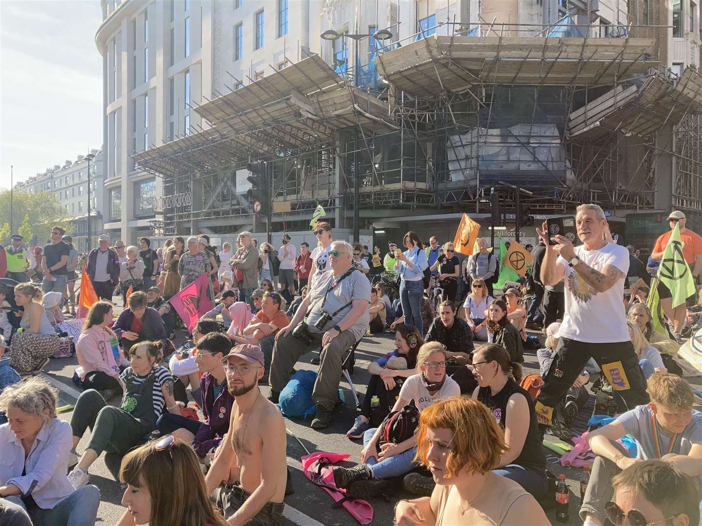 Extinction Rebellion’s demonstration at Marble Arch (Rebecca Speare-Cole/PA)