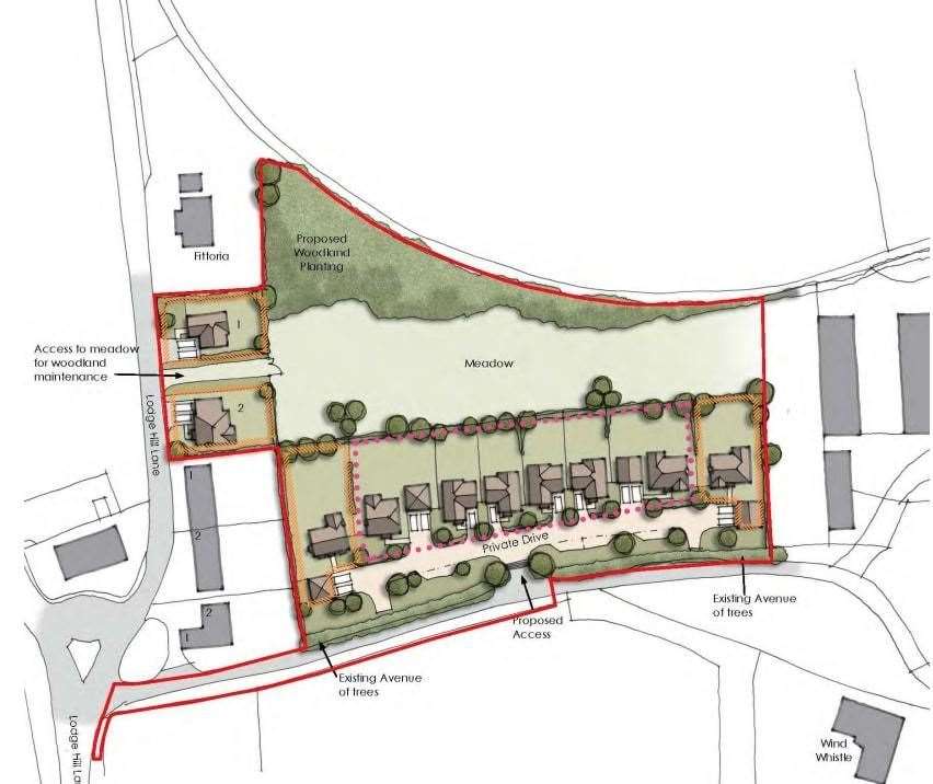 A plan of how the homes, off Lodge Hill Lane, Chattenden, would look. Picture: On Architecture Ltd