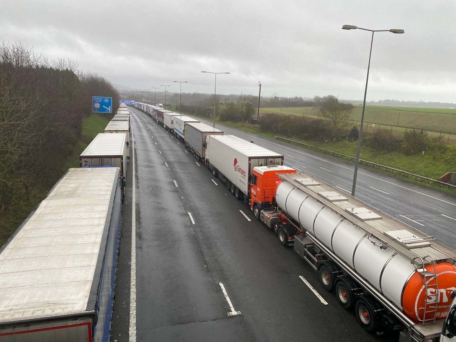 Lorries in operation Stack on the M20. Picture: Barry Goodwin (