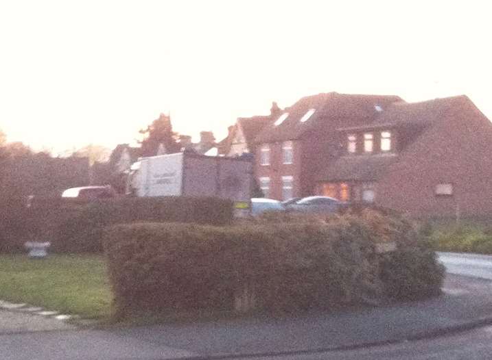 A bomb squad vehicle at the scene. Picture: Kirsty Weeks and Michaela Hirst