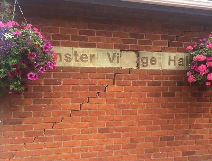 Damage at Minster village hall (3696437)