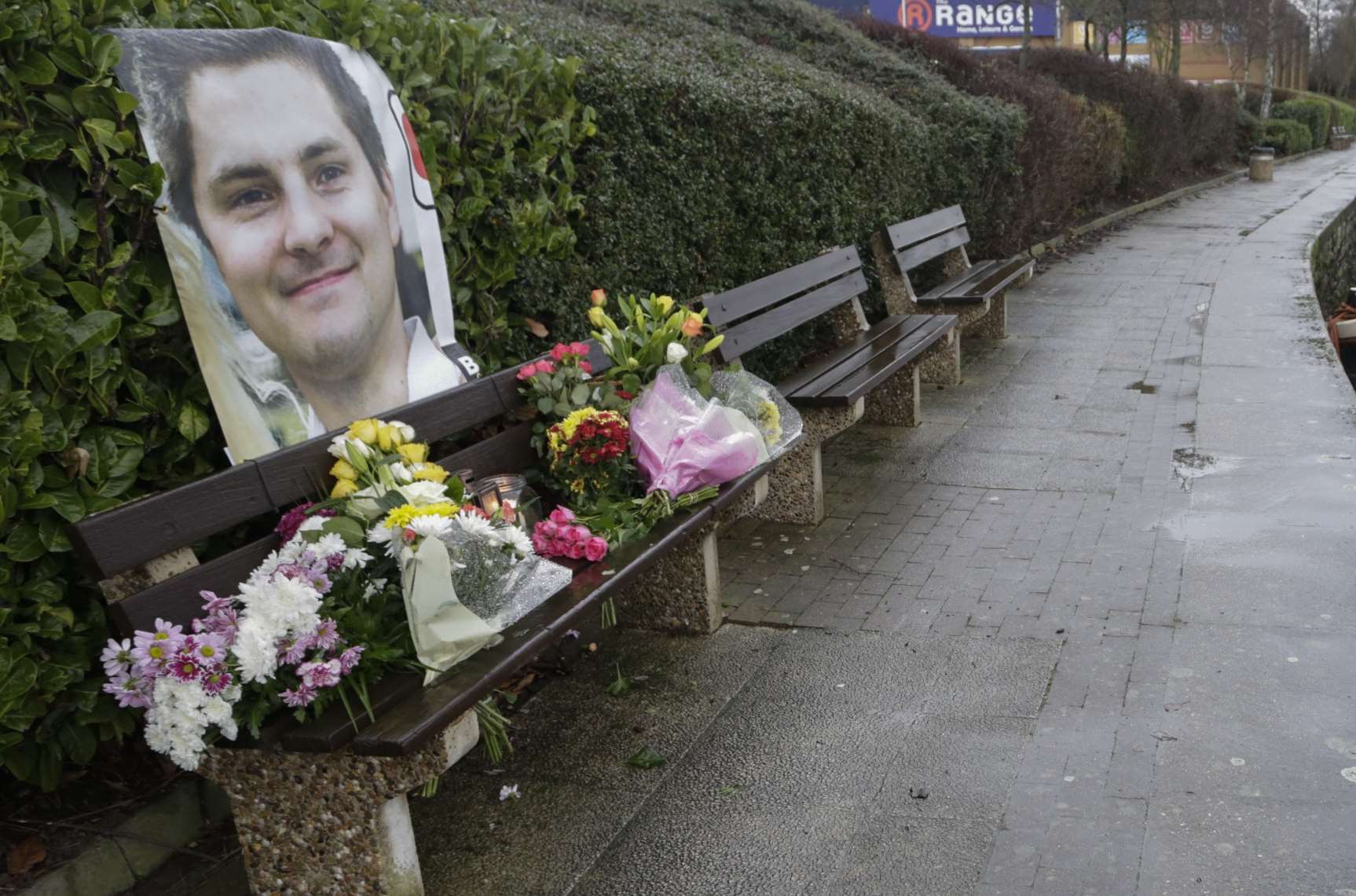 Tributes beside the River Medway