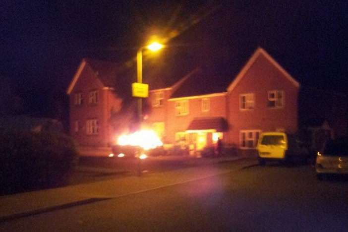 Jaguar S-Type set alight in Raymond Fuller Way, Kennington