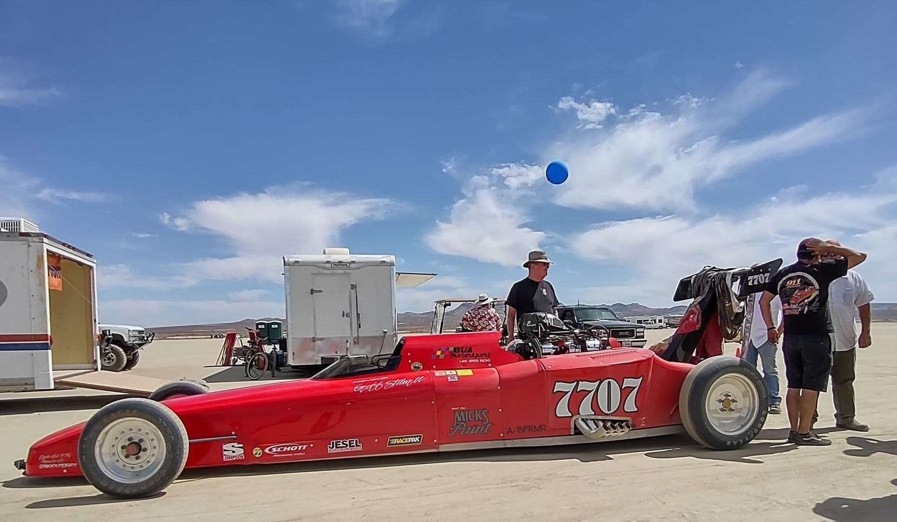 Geoff's landspeeder at Bonneville. Picture: Geoff Stilwell