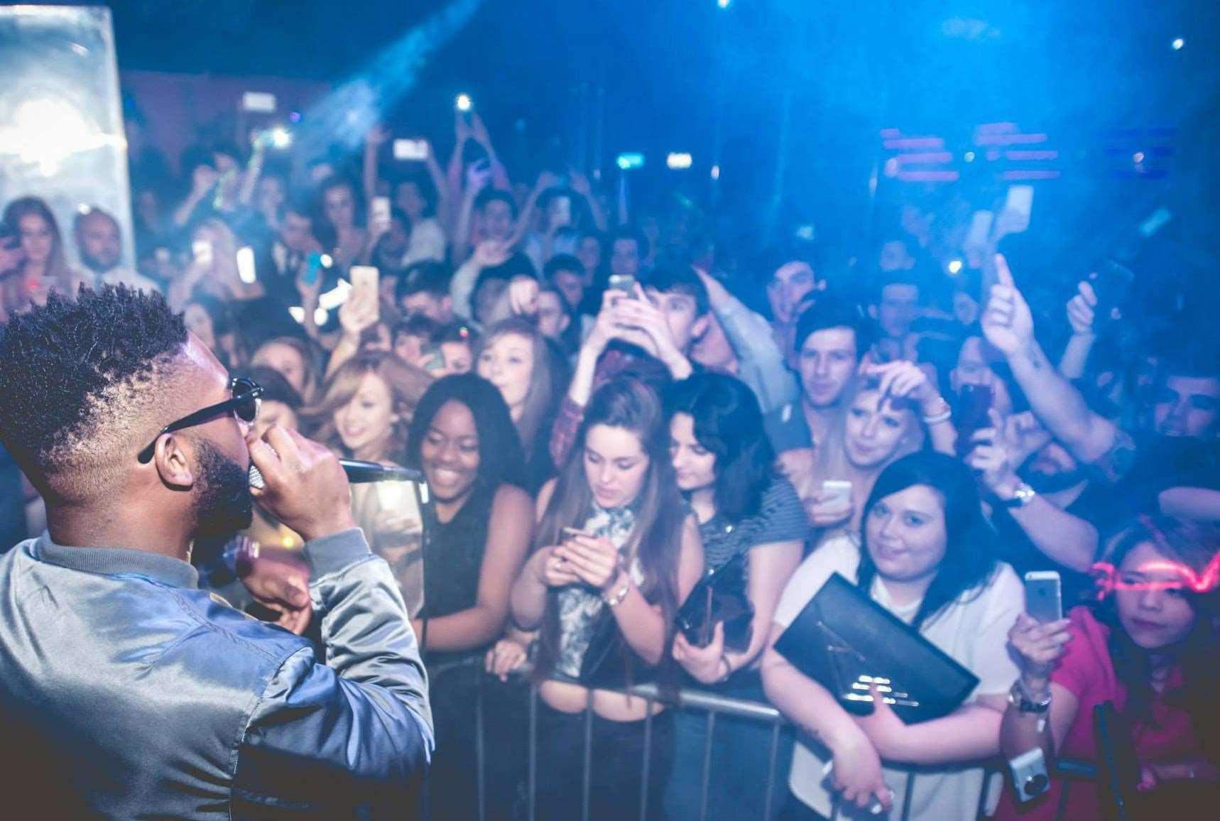 Tinie Tempah performing at Club Chemistry in 2015 - a time Lotte Brundle says Canterbury felt a safer place to go out at night