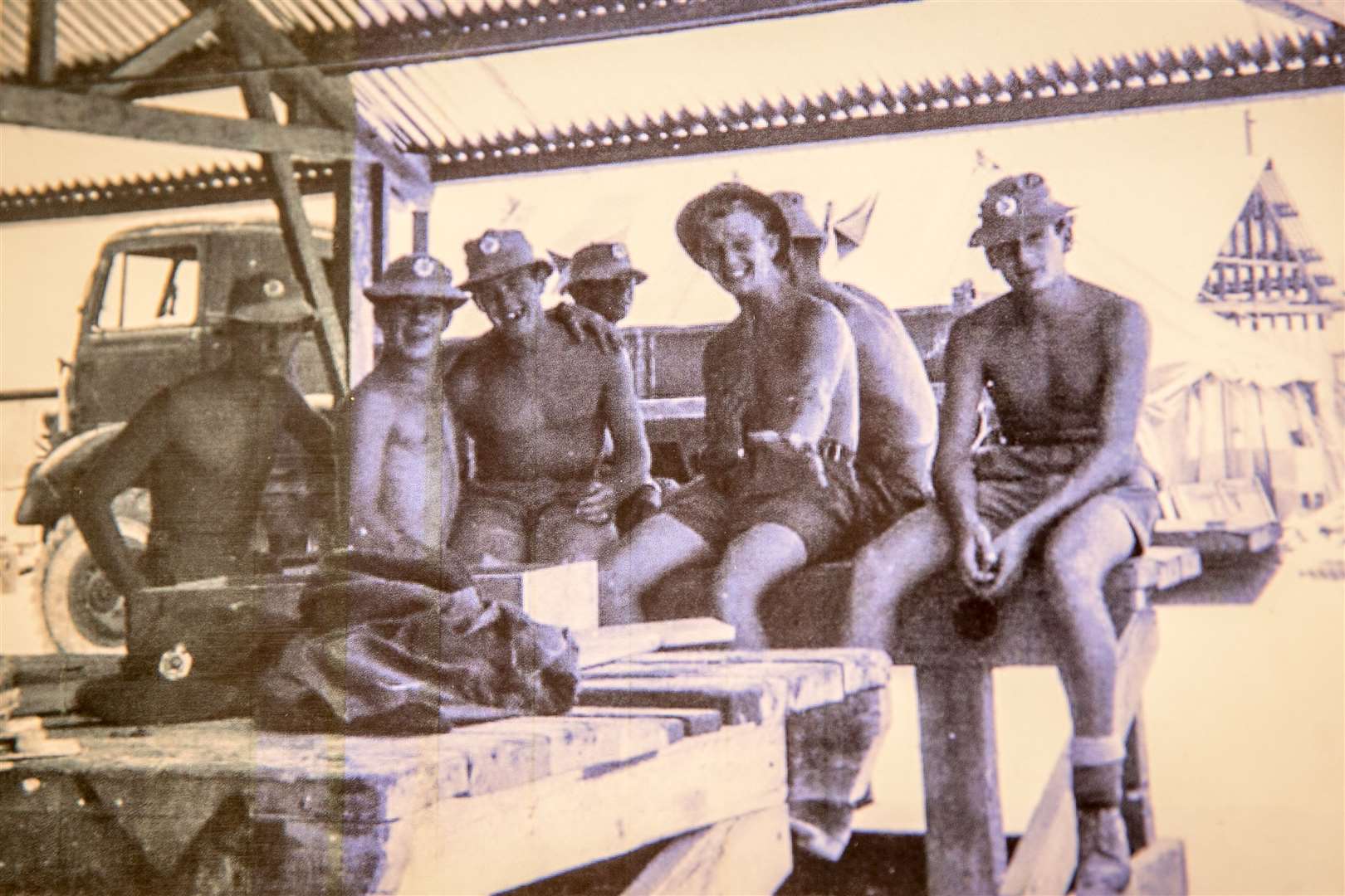 Terry Quinlan, second from left, on Christmas Island