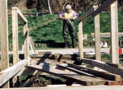 David Tye building the bridge