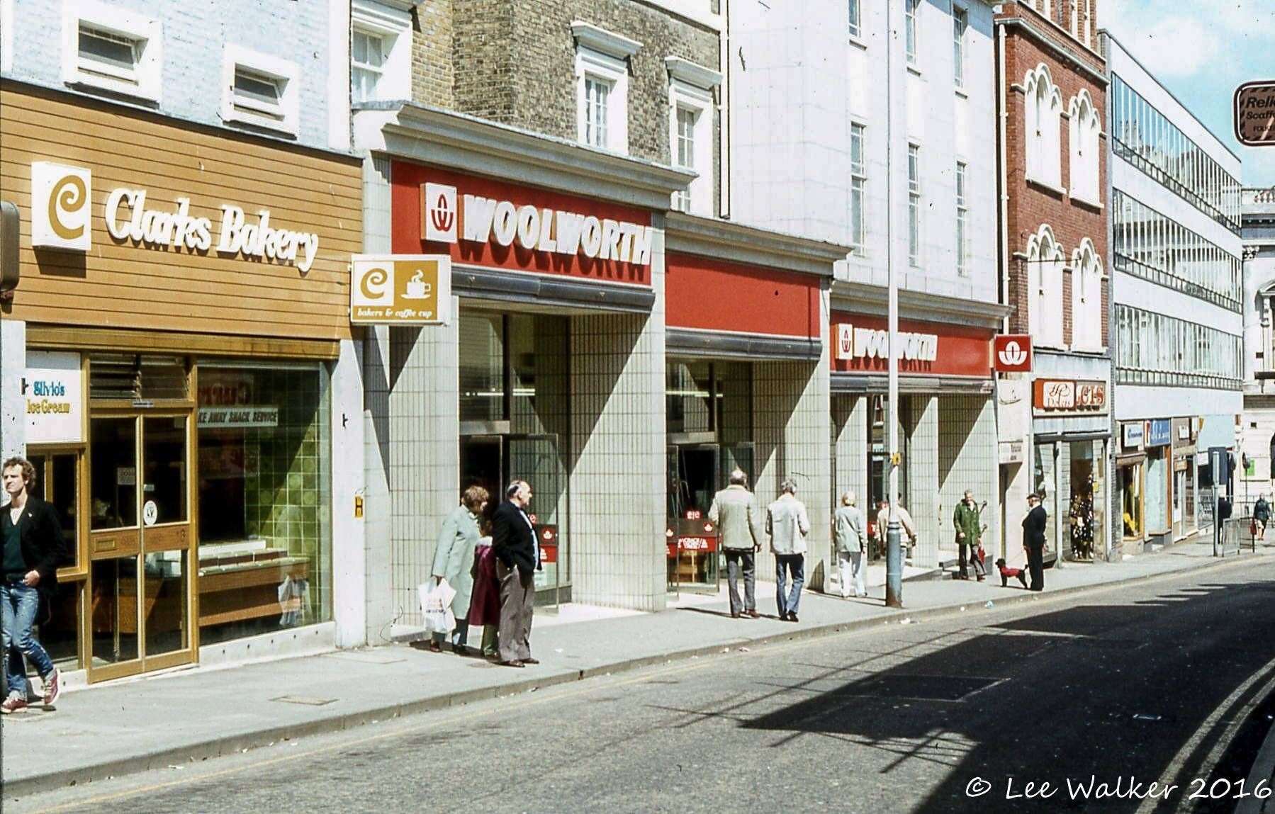 Woolworths in Sandgate Road, Folkestone, in 1982 - before the street was pedestrianised. Picture: Lee Walker