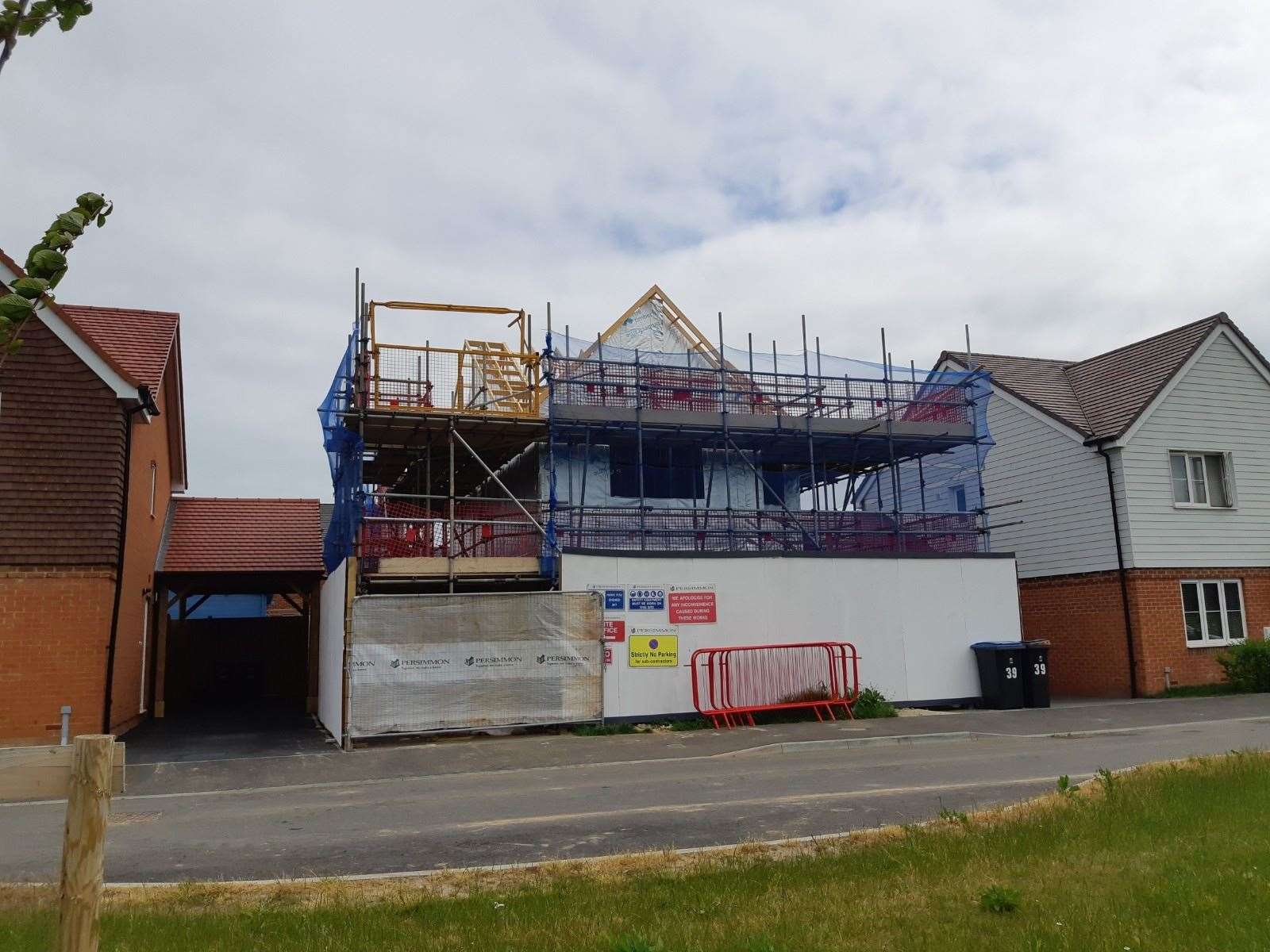 The fire ravaged home in Cornfield Row remains under reconstruction