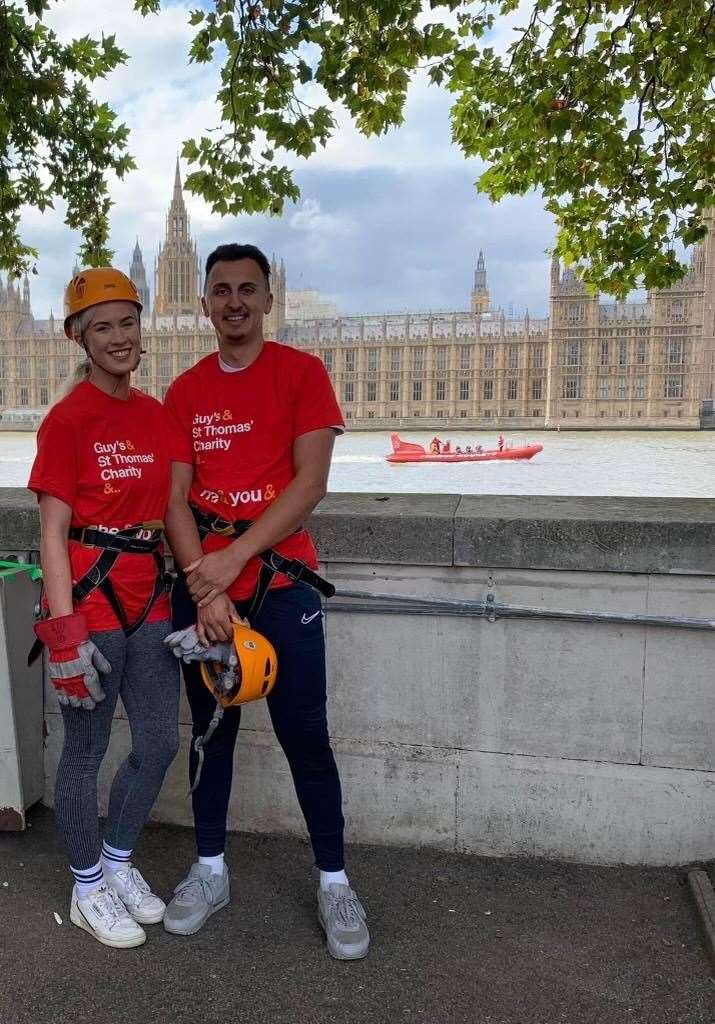 Tasha and Matt, from Maidstone, raised more than £1,000. Picture: St Thomas' Hospital