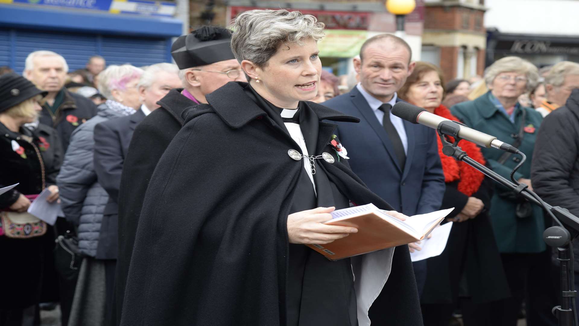 The Rev Rachel Webbley led the Remembrance Day service