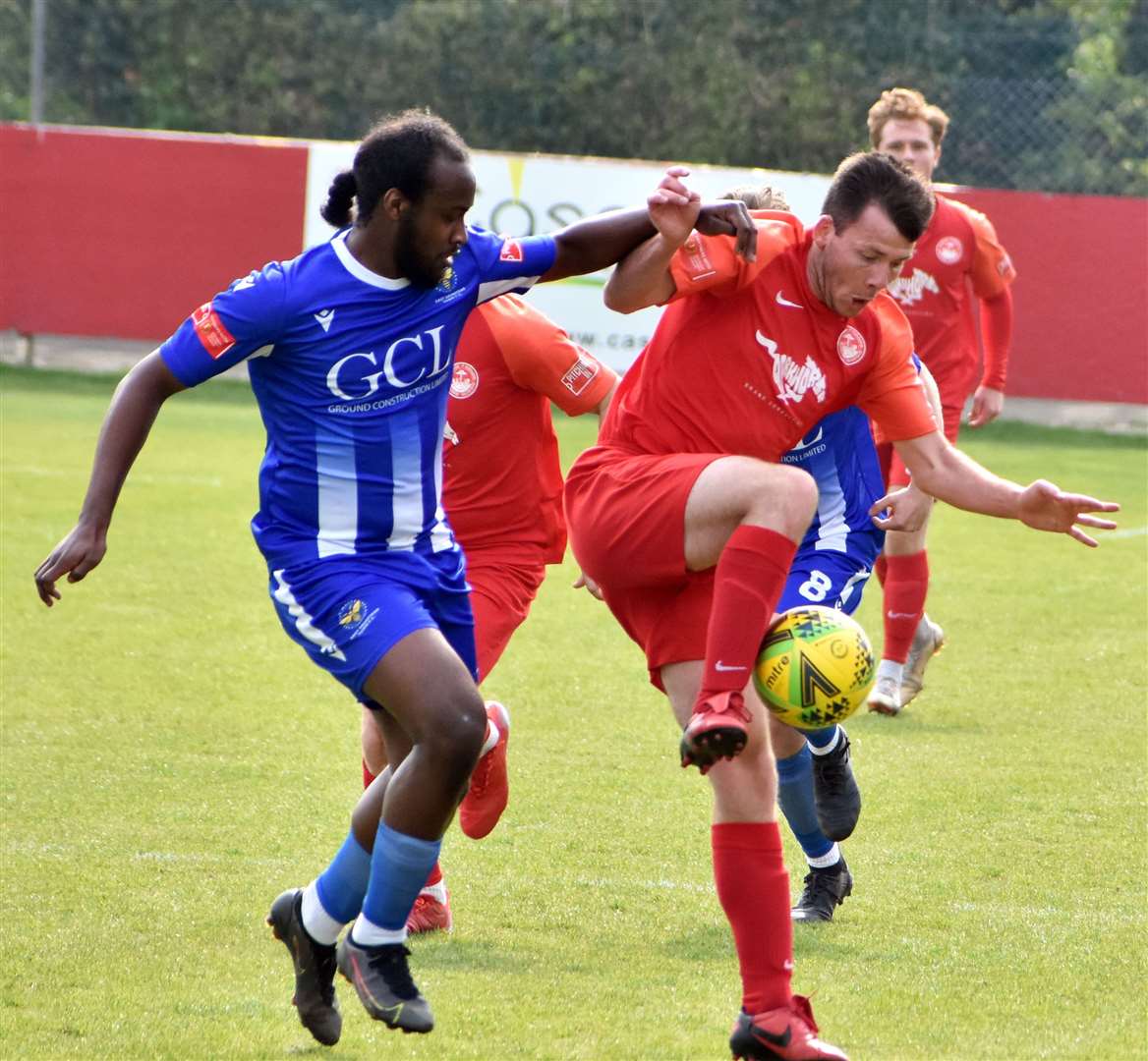 Hythe will play Folkestone in the Kent Senior Cup semi-finals tonight Picture: Randolph File