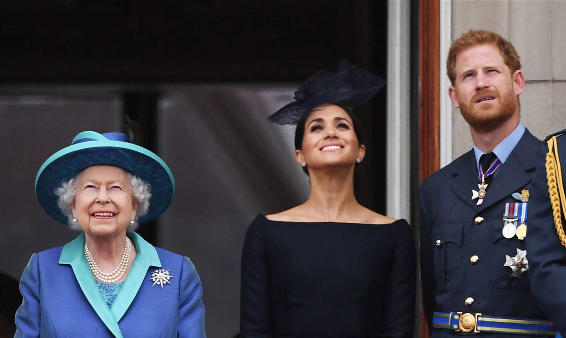 The Queen with the Duke and Duchess of Sussex (Victoria Jones/PA)