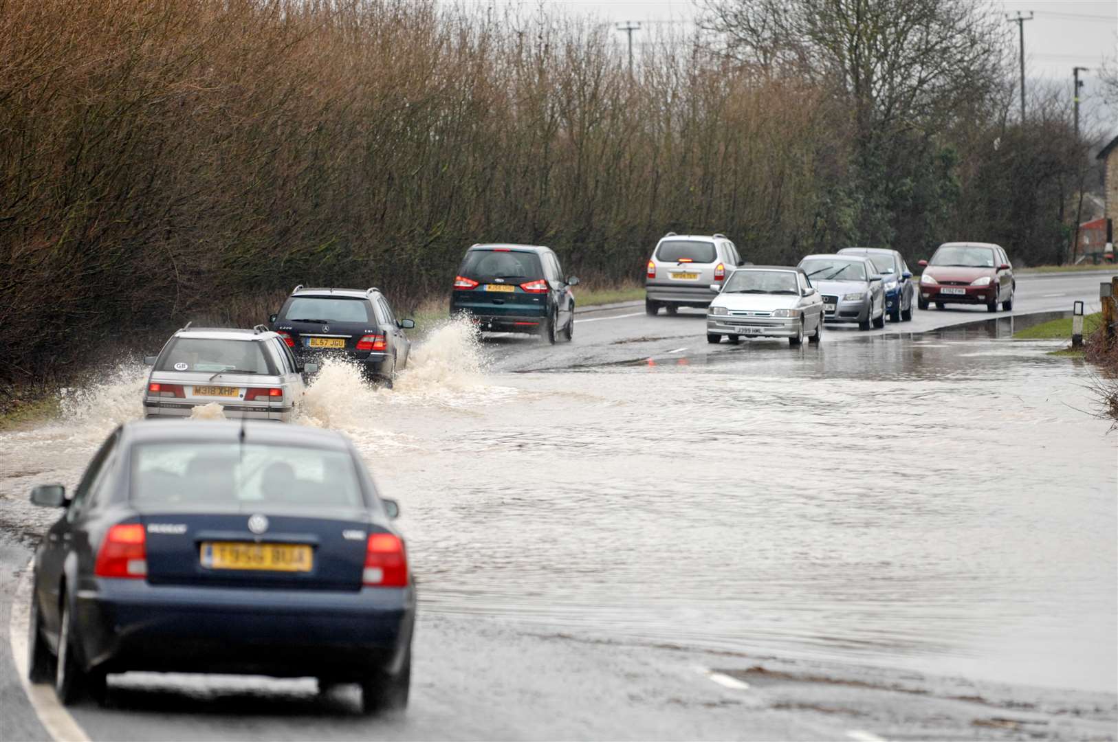 Flooding on the A26 between Mereworth and Hadlow back in 2010. Picture: Matthew Walker