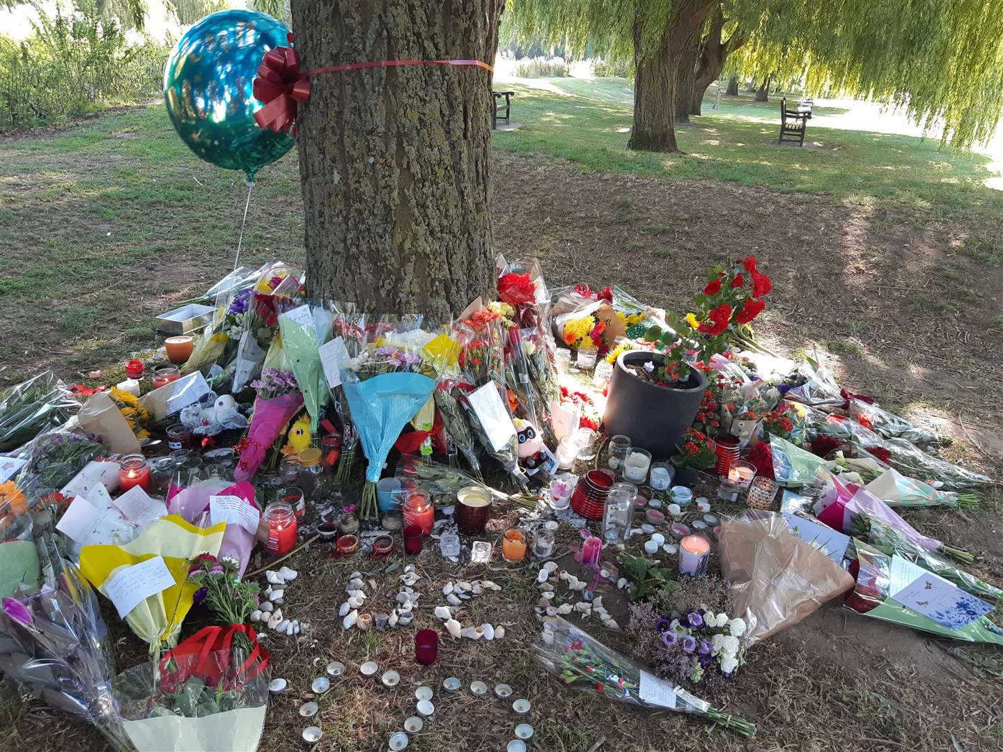 The number of floral tributes to Lucas Dobson continues to grow along Sandwich Quay