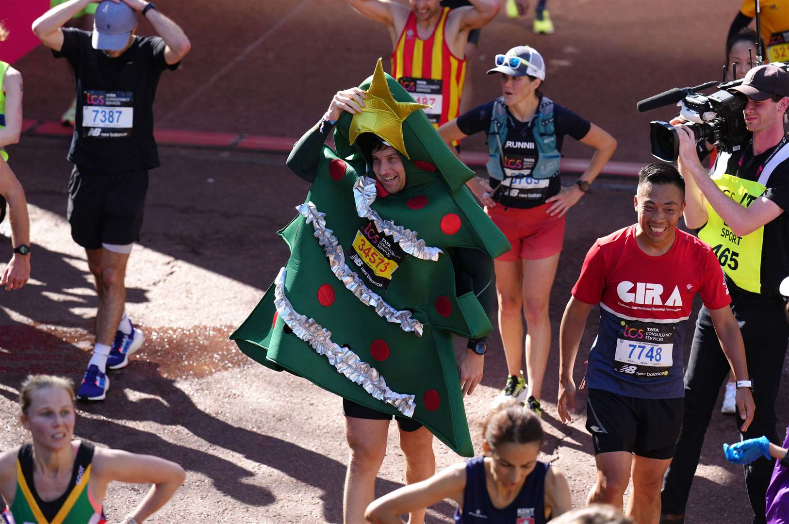 One participant was already feeling festive (John Walton/PA)