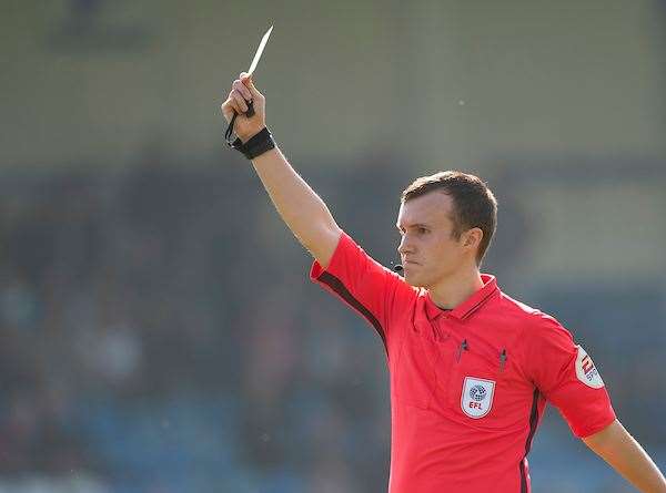 Referee Antony Coggins booked Mark Byrne on Friday Picture: Ady Kerry (8902363)