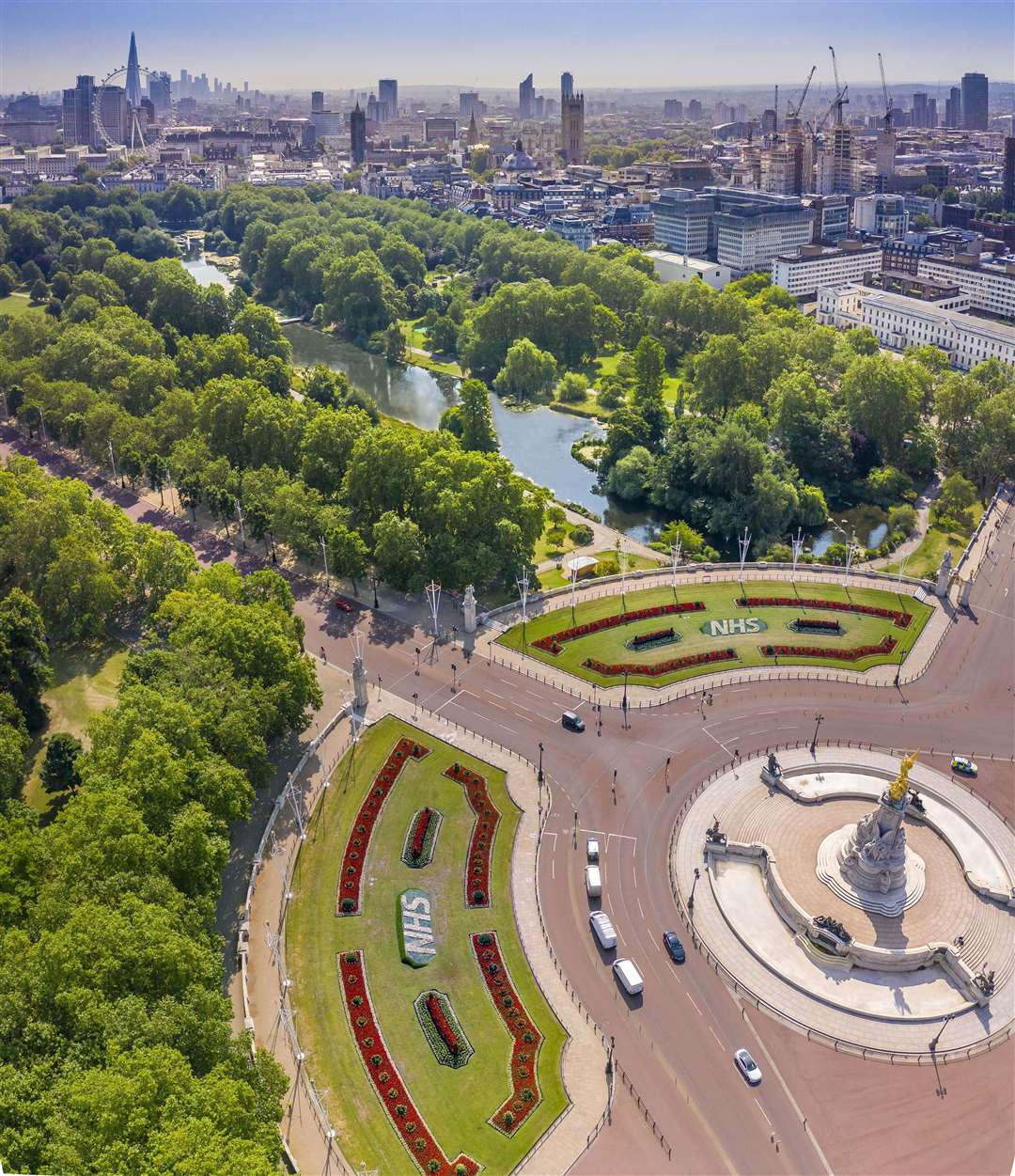 An aerial view of the flowerbeds (The Royal Parks/Greywolf Studios/PA)