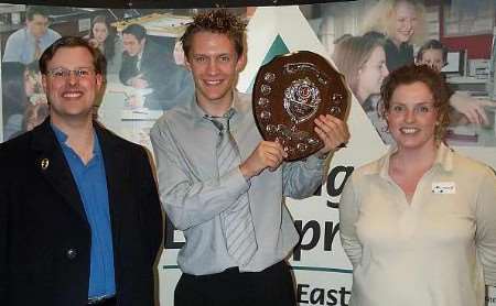 TRINITY ENTERPRISES: (left to right) company adviser Chris Martin, managing director Andrew Pryde and link teacher Mary Purcell.