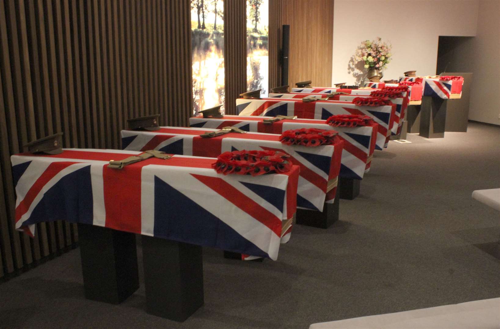 The fallen servicemen were given full military honours at a burial service at Tyne Cot Cemetery in Belgium (A Eden/Crown Copyright)