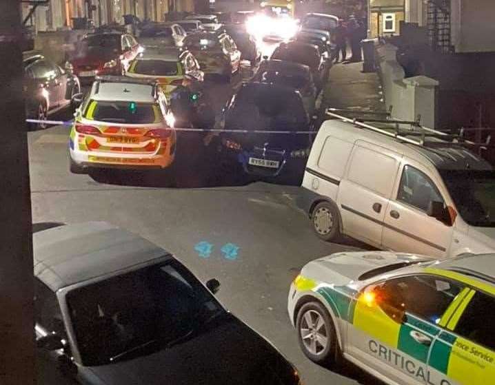 Police and ambulance in Hamerton Road, Northfleet. Picture: Lucy Driscoll