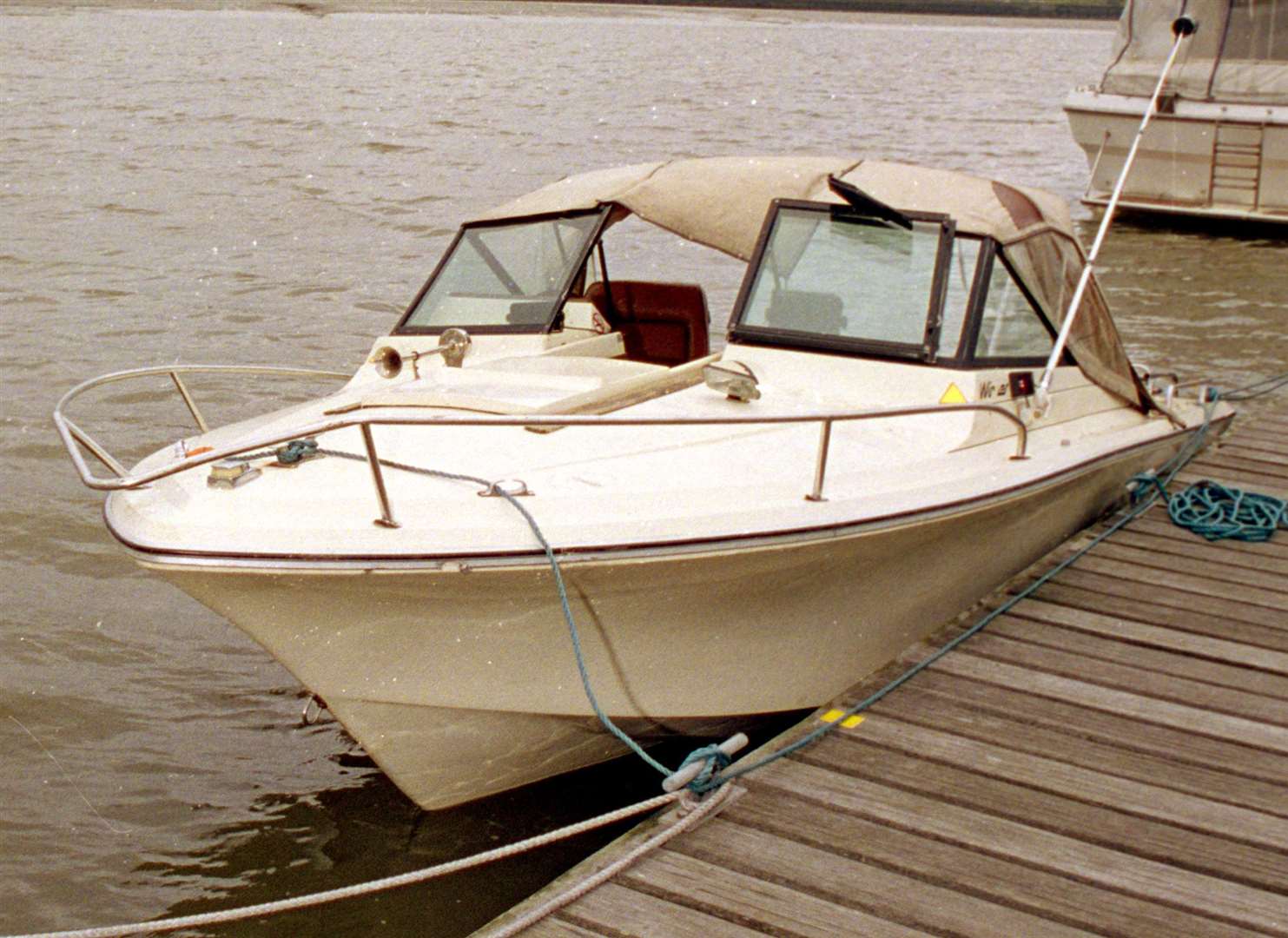 The speedboat used to escape the scene of the Aylesford robbery. Picture: Kent Police