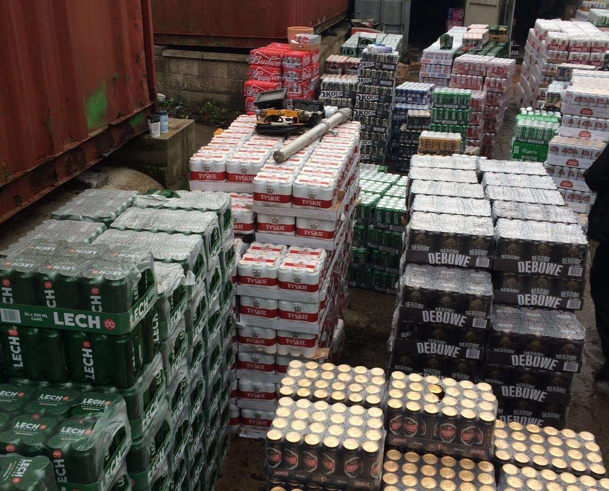 Massive counterfeit cigarett and alcohol siezure in Grantham. (6697016)