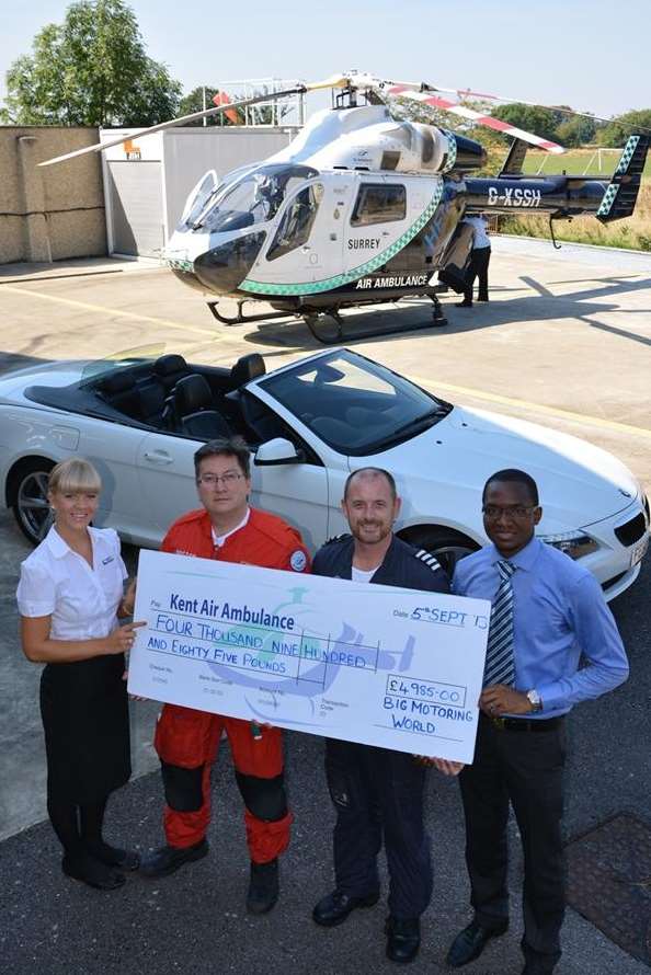 Staff at BMW dealership Big Motoring World raised money for Kent Air Ambulance