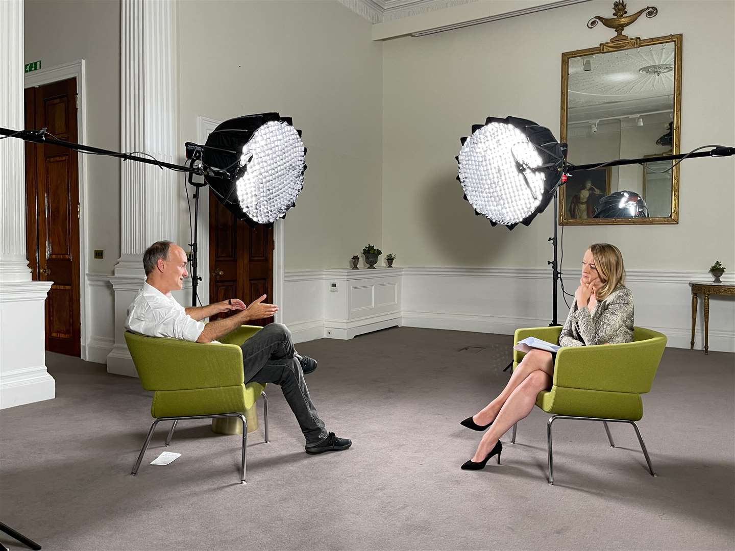 Dominic Cummings during an interview with Laura Kuenssberg (Jeff OVers/BBC)