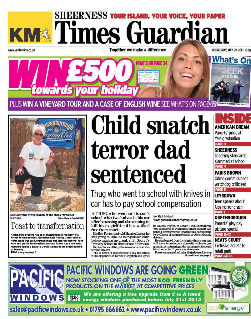 The front of this week's Sheerness Times Guardian