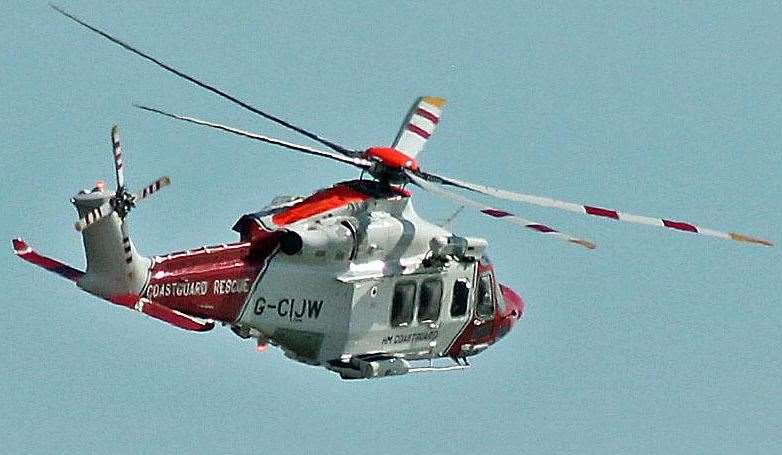 A coastguard rescue helicopter helped to search the area.